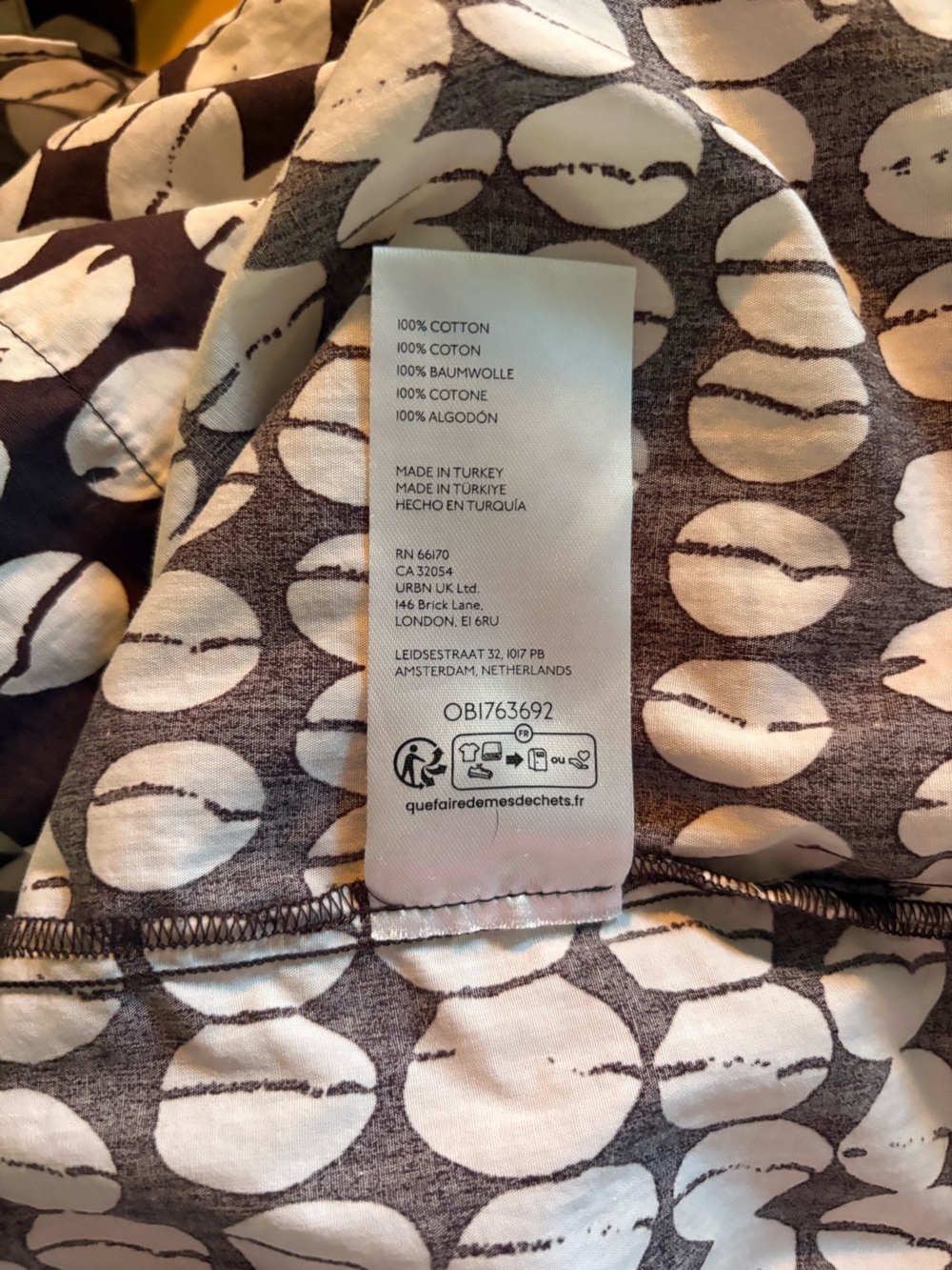 Anthropologie Maeve Printed Flutter-Sleeve Cotton Babydoll Midi Dress in Cocoa - Picture 11 of 11